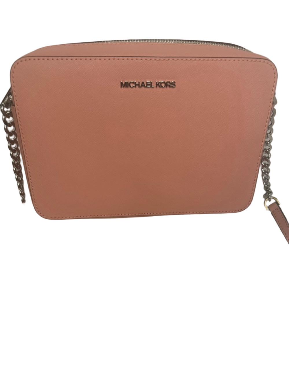 #265 Michael Kors Jet Set Saffiano Leather Chain Camera Crossbody Bag